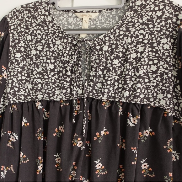 Matilda Jane Dream In the Breezeway Long Sleeve Blouse Sz L Floral V-Neck Boho - Picture 3 of 10